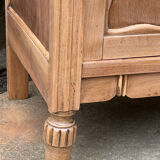 Parisian glass-fronted Art Deco wardrobe in solid raw walnut.