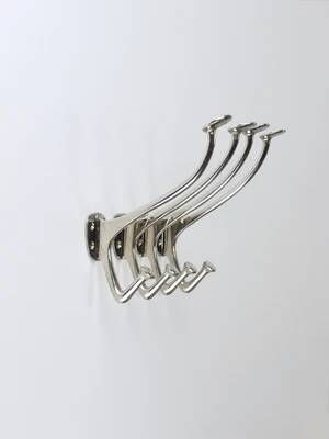 Up to 4 Adolf Loos Art Nouveau Nickel Brass Wall Hooks Café Capua Vienna