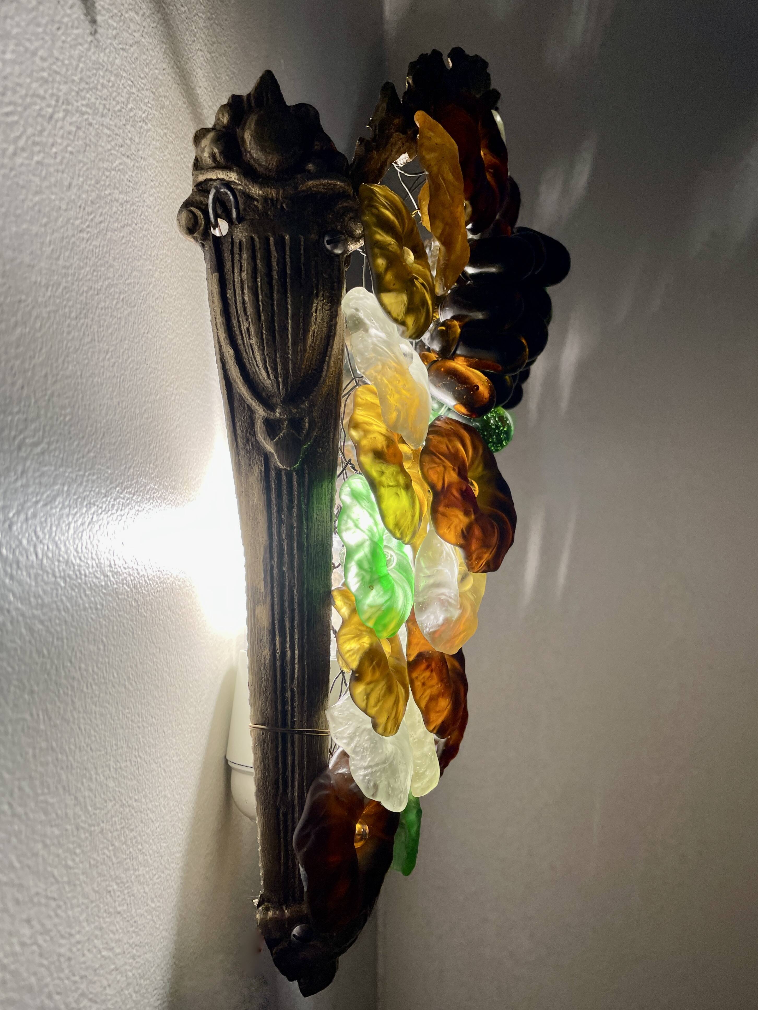Art Nouveau wall light, Murano glass 1900