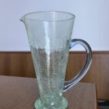 Pichet en verre craquelé - bicolore vintage