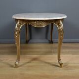 Marble and brass coffee table, Louis XV style – mid 20th century