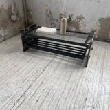 Coffee table year 80 Italian marble and glass