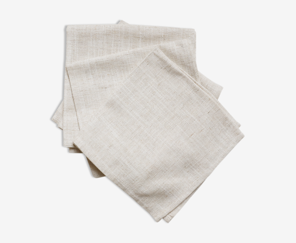 Lot de 4 serviettes beiges chinées