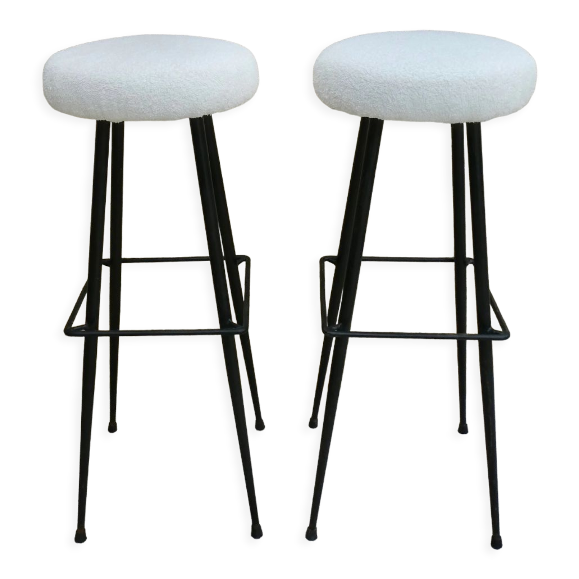 Pair of metal bar top stools in the 60s