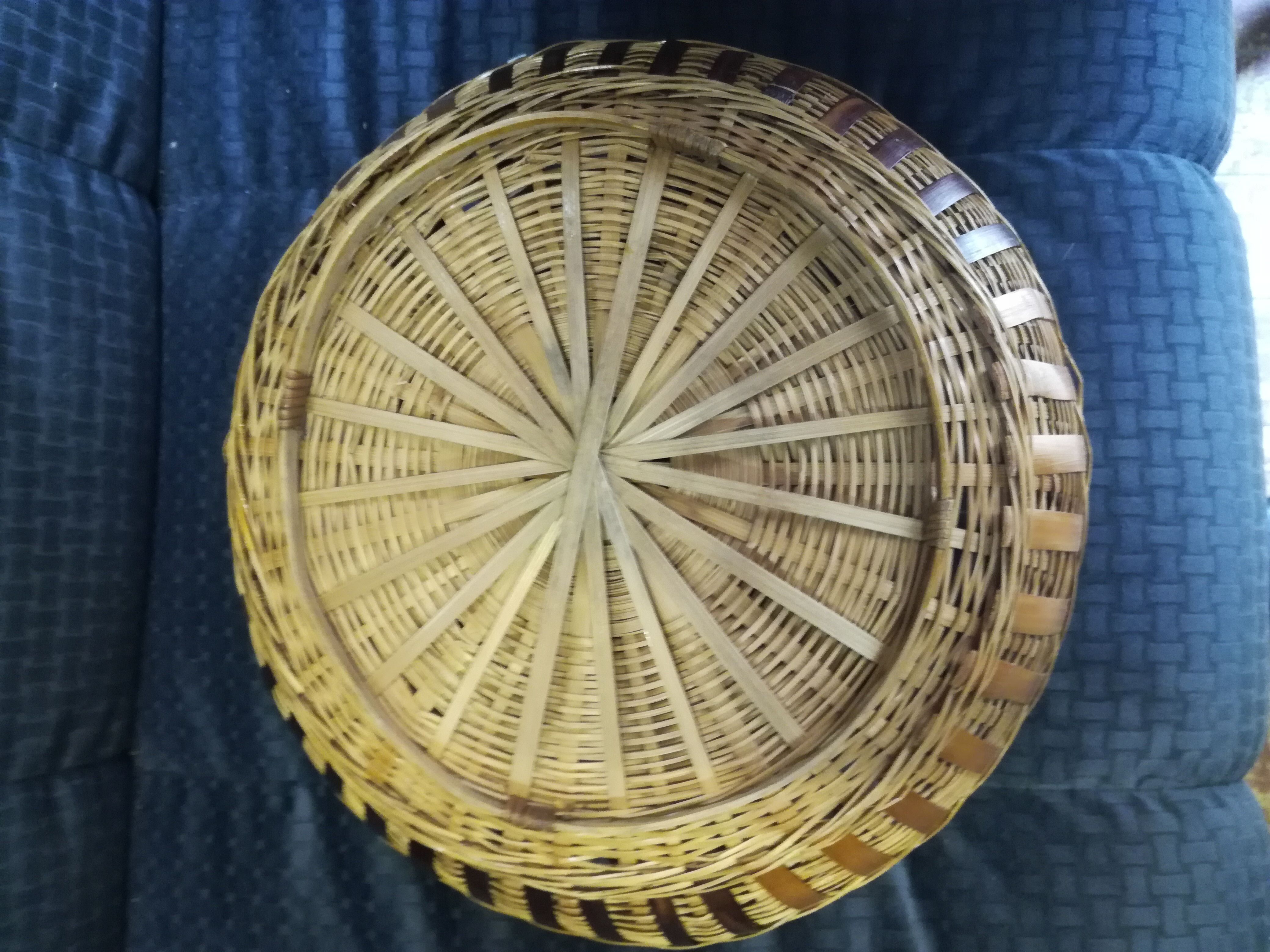 Rattan and woven bamboo basket