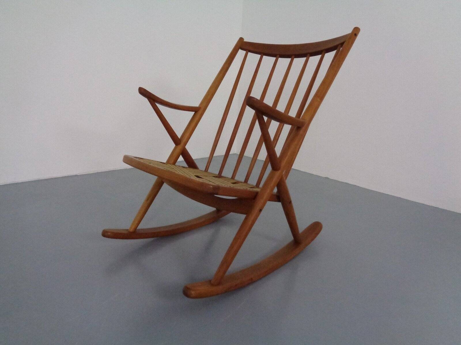 Teak Rocking Chair by Frank Reenskaug for Bramin, Denmark, 1960s