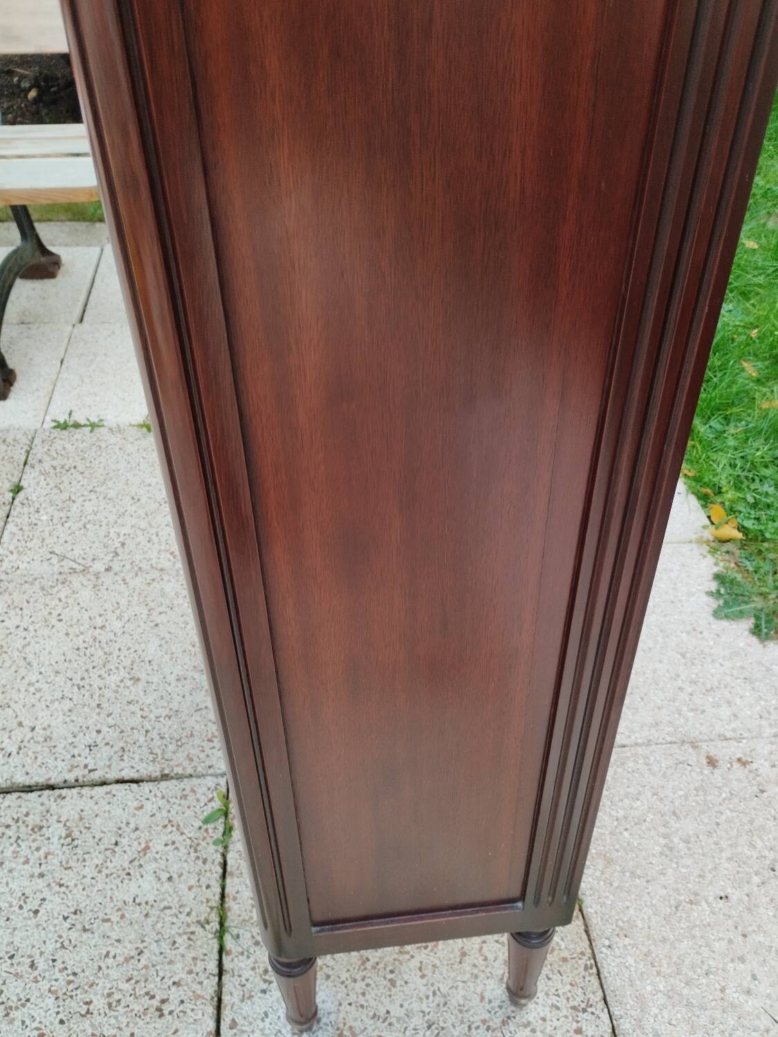 Antique Bibus bookcase in Louis XVI style with marble top