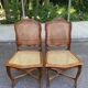 2 Louis XV style chairs in solid oak with rush seating from La Meublerie Meulin.