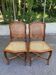 2 Louis XV style chairs in solid oak with rush seating from La Meublerie Meulin.