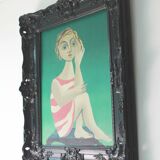 Oil on wood, Bather, cubist style.