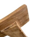 Chaise en bois massif avec assise aspect lin