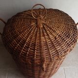 Vintage wicker laundry basket