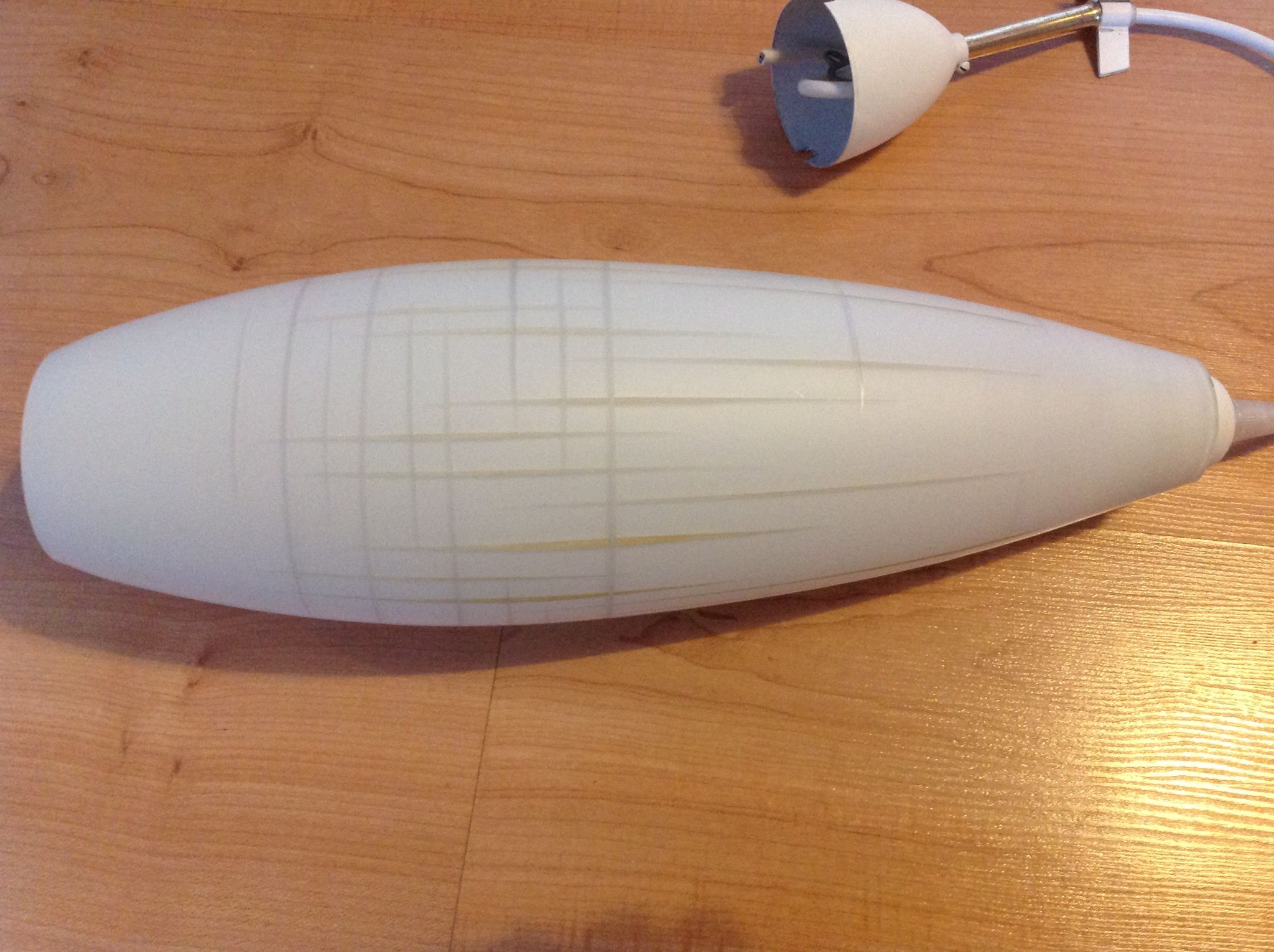 Scandinavian vintage 1960s white opaline warhead suspension