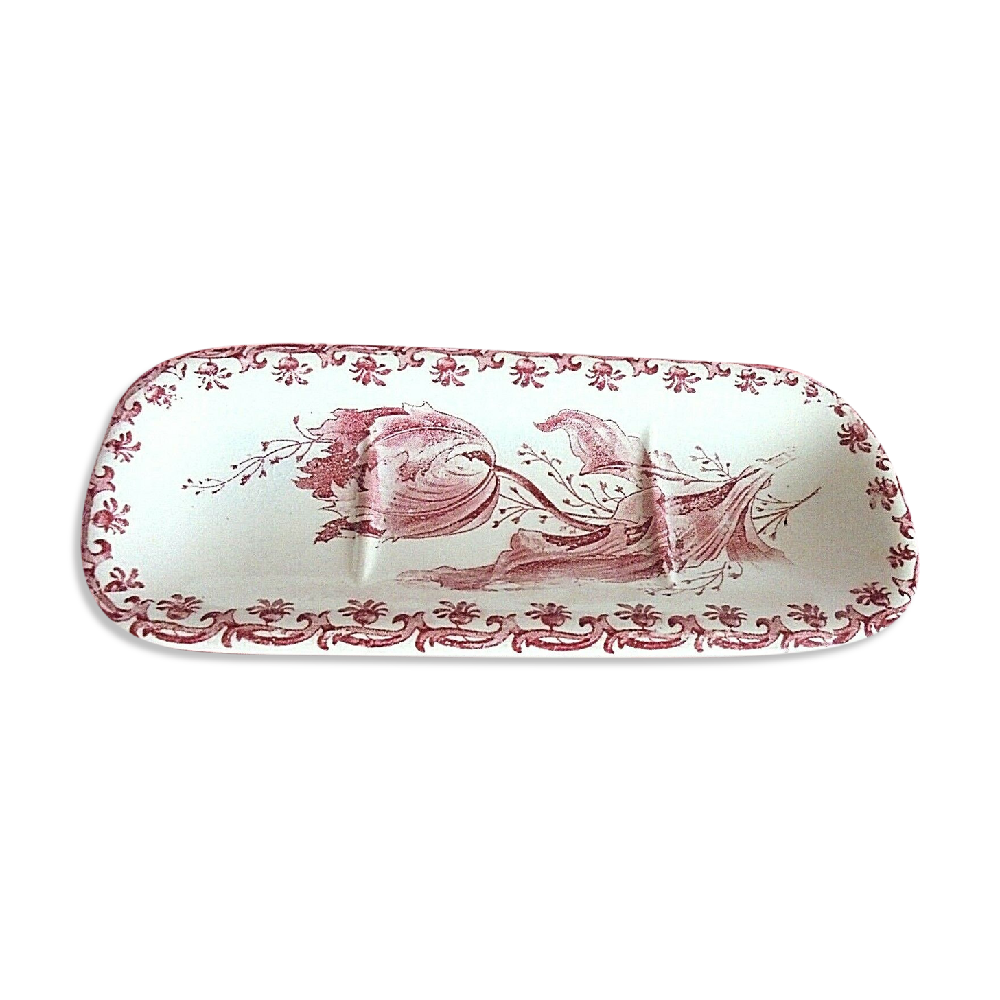 Long serving dish tulipe sarreguemines 22.5 cm x 9 cm