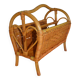 Vintage woven rattan magazine rack
