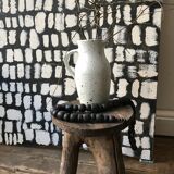 Graphic abstract painting on wood support