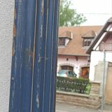 Old blue wooden mirror