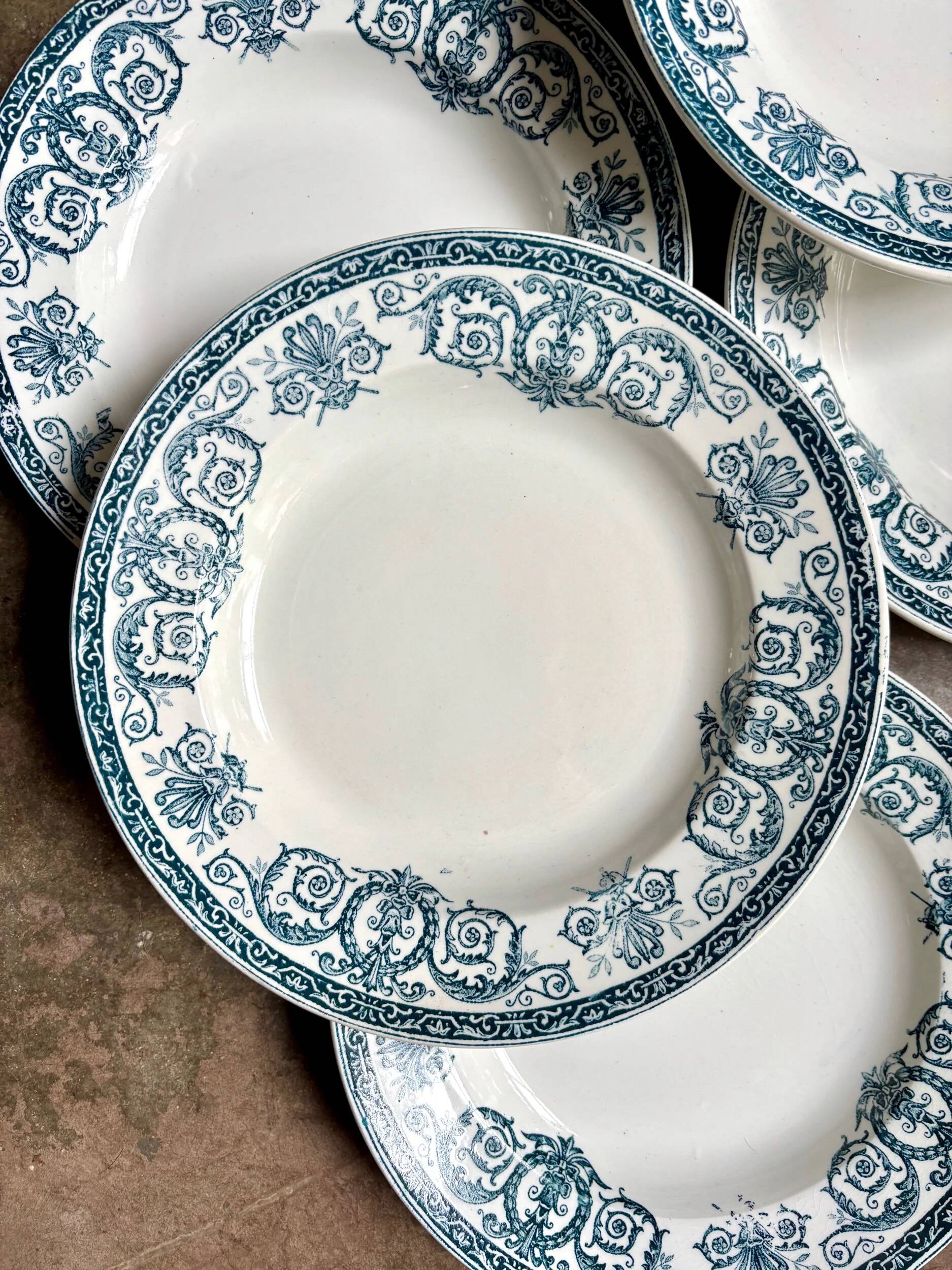 6 deep plates Léon Graves in earthenware, "Marie-Louise" service