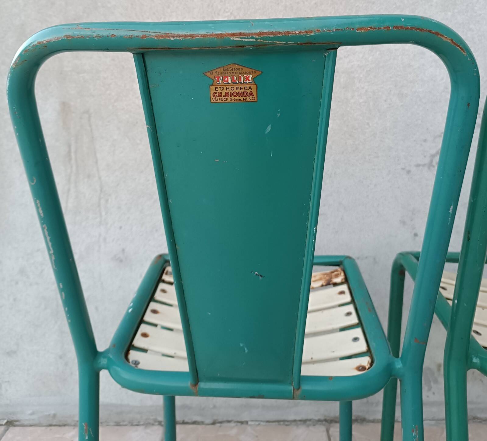 Pair of bistro Tolix chairs