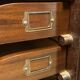 Antique mahogany roll-top filing cabinet with 10 drawers