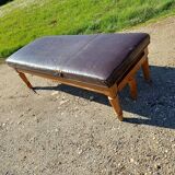 Doctor's bench oak and leather 19th