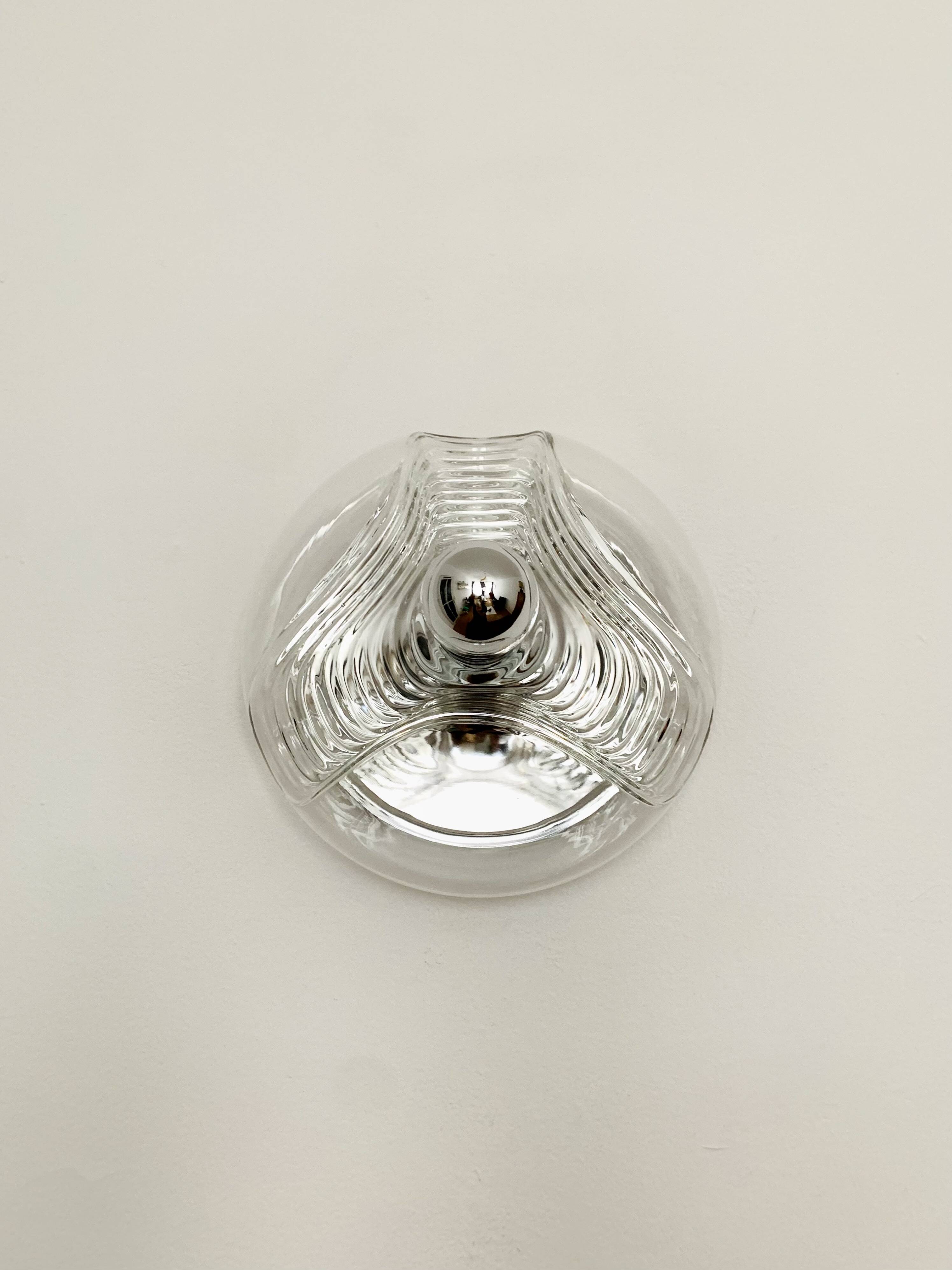 1 of 2 XL Wave Wall Lamps or Flush Lights by Koch and Lowy for Peill and Pu
