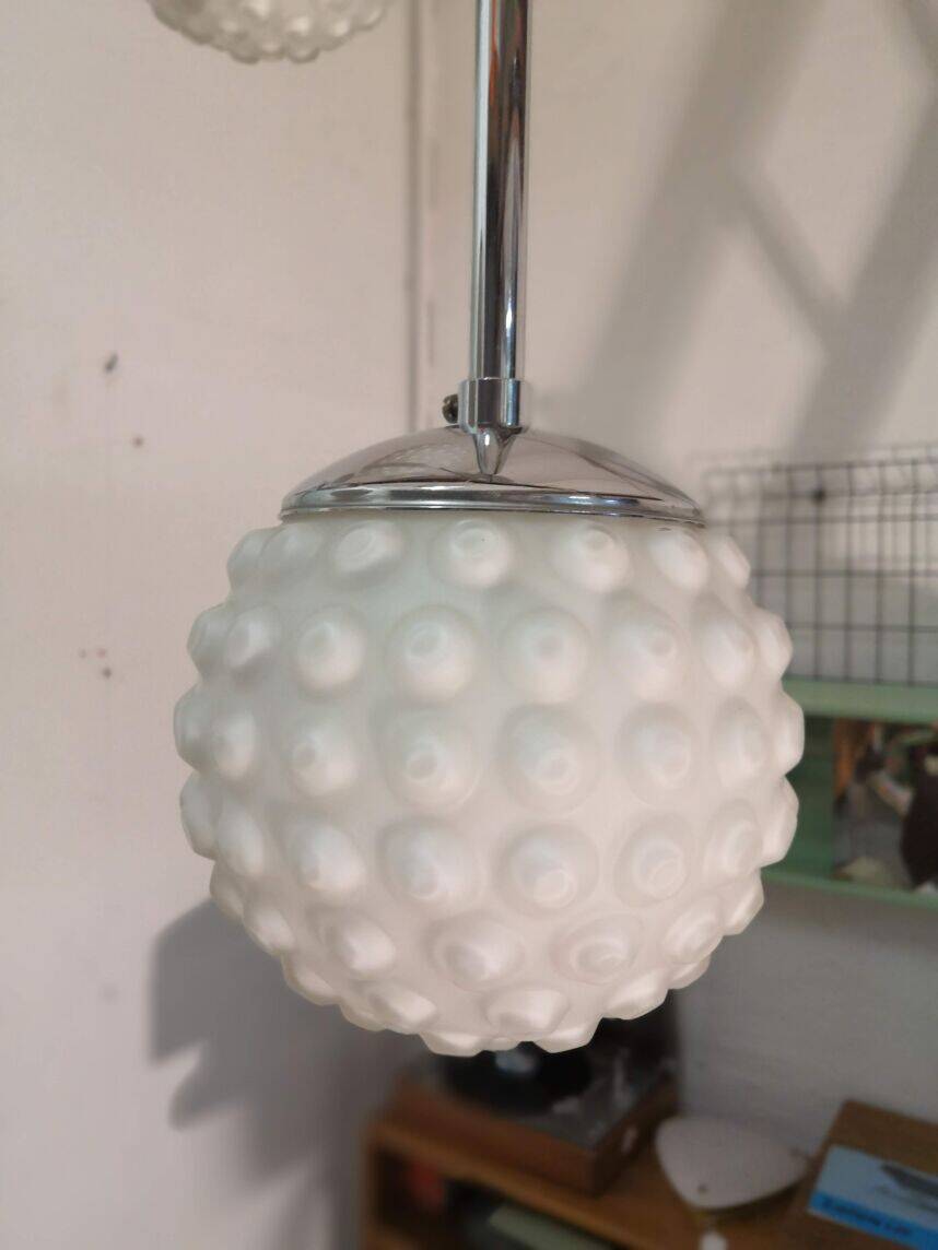 Suspension 5 glass balls from the 60s