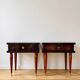Paire de tables de chevet style Empire en bois foncé
