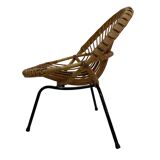 Tripod Rattan easy chair by Dirk van Sliedregt Rohe Noordwolde 1960 in the Netherlands