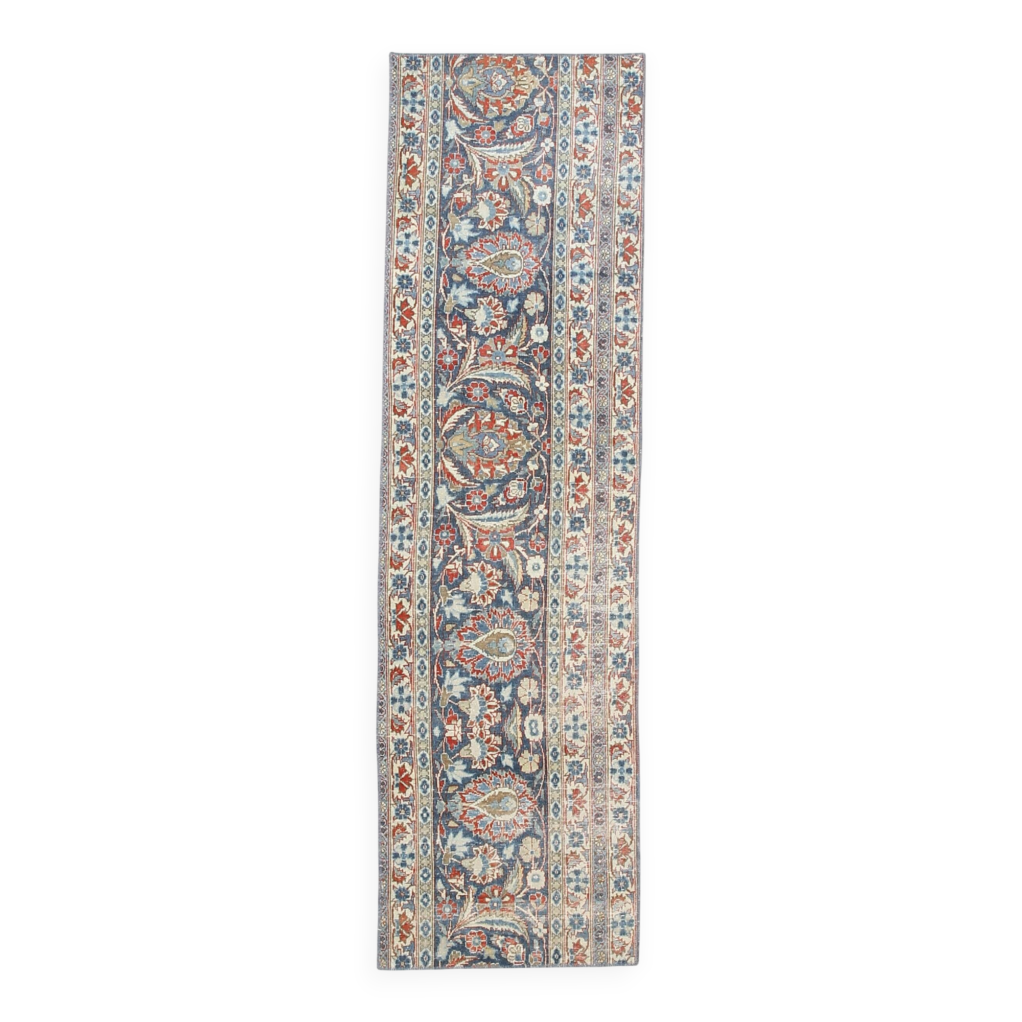 2x7 Navy Blue & Red Persian Runner Rug, 60x208Cm