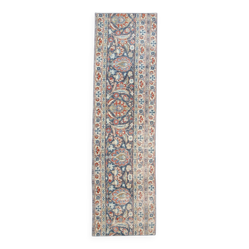 Tapis coureur persan bleu marine et rouge 2x7, 60x208 cm