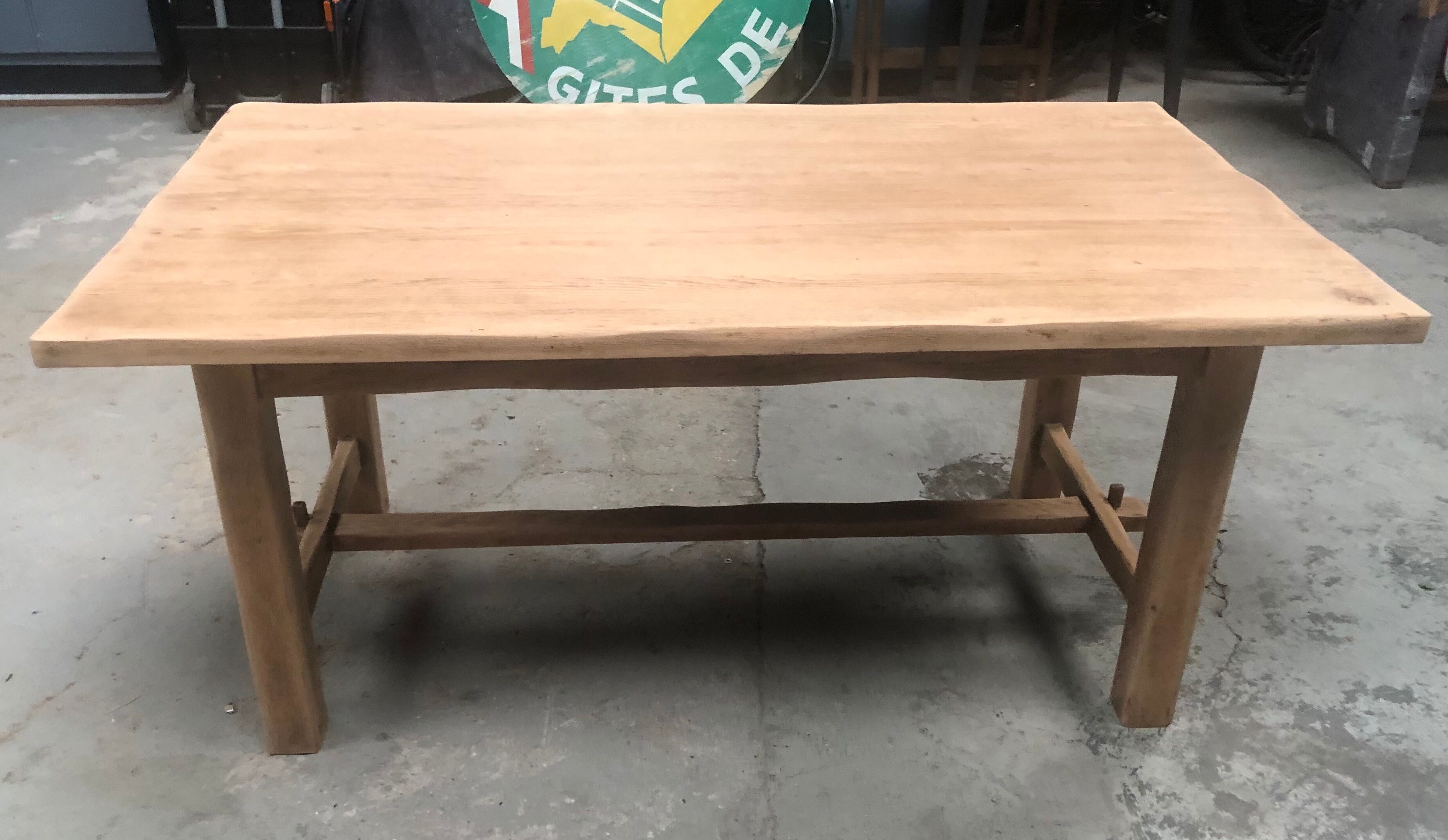 Old artisanal farmhouse table solid oak