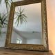 Miroir doré cadre ancien bois et stuc