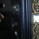 Black and gold Napoleon III mirror, 19th century, 115x86cm