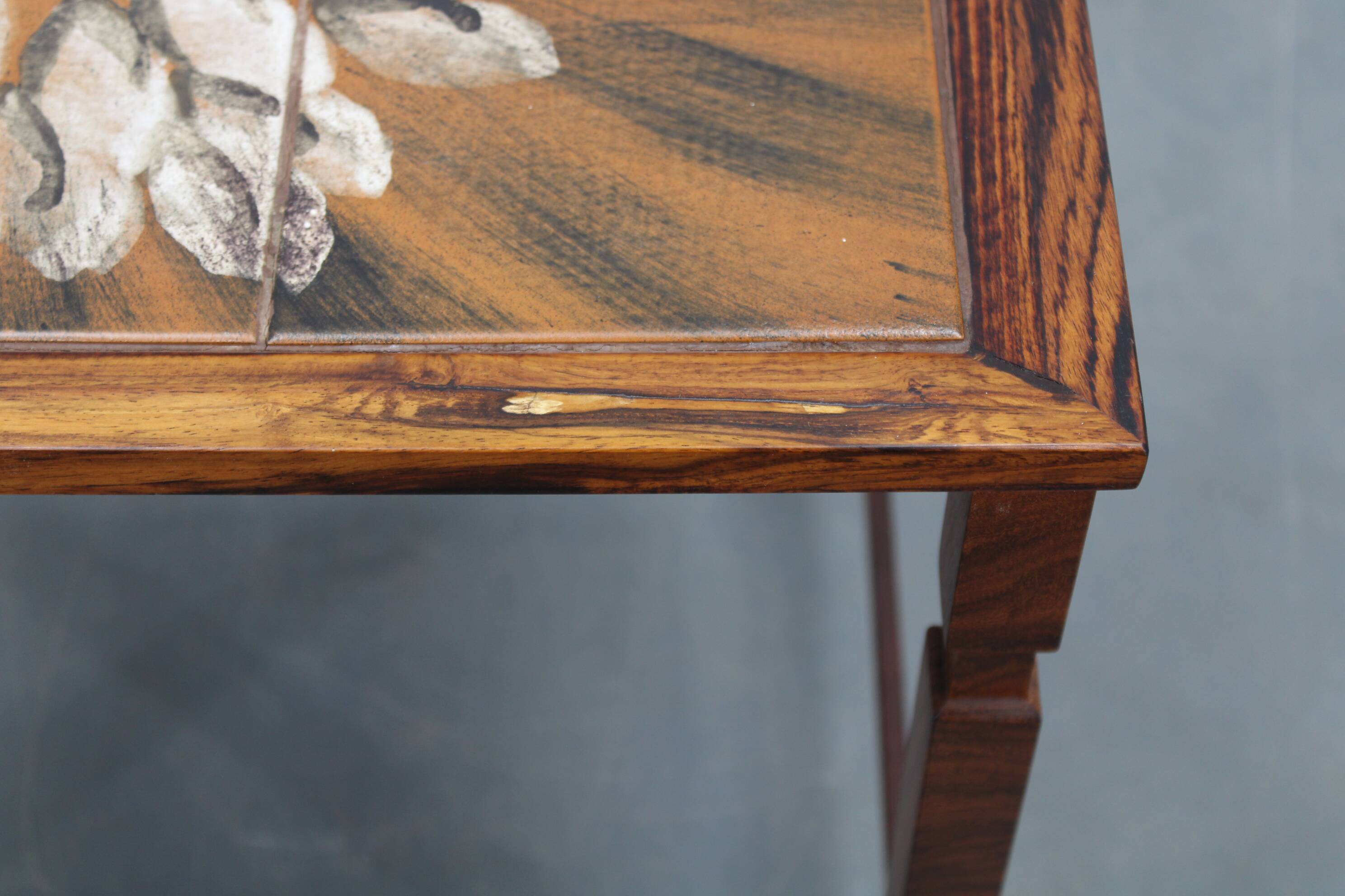 1960s Danish Mid Century Nesting Tables with Tile Tops