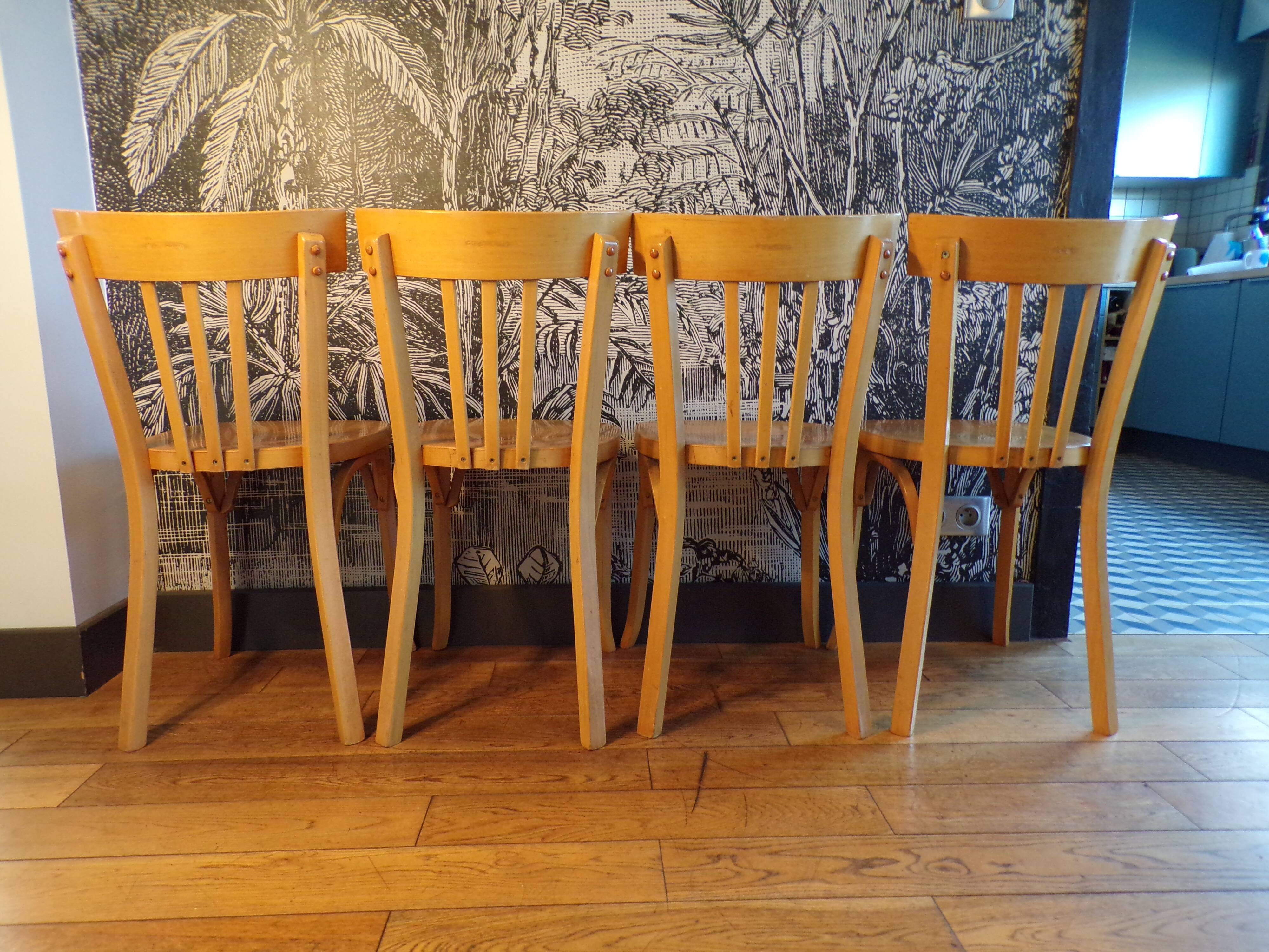 Set 4 chaises de bistrot Baumann bois clair
