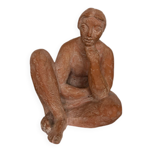 Sculpture en terre cuite - assise