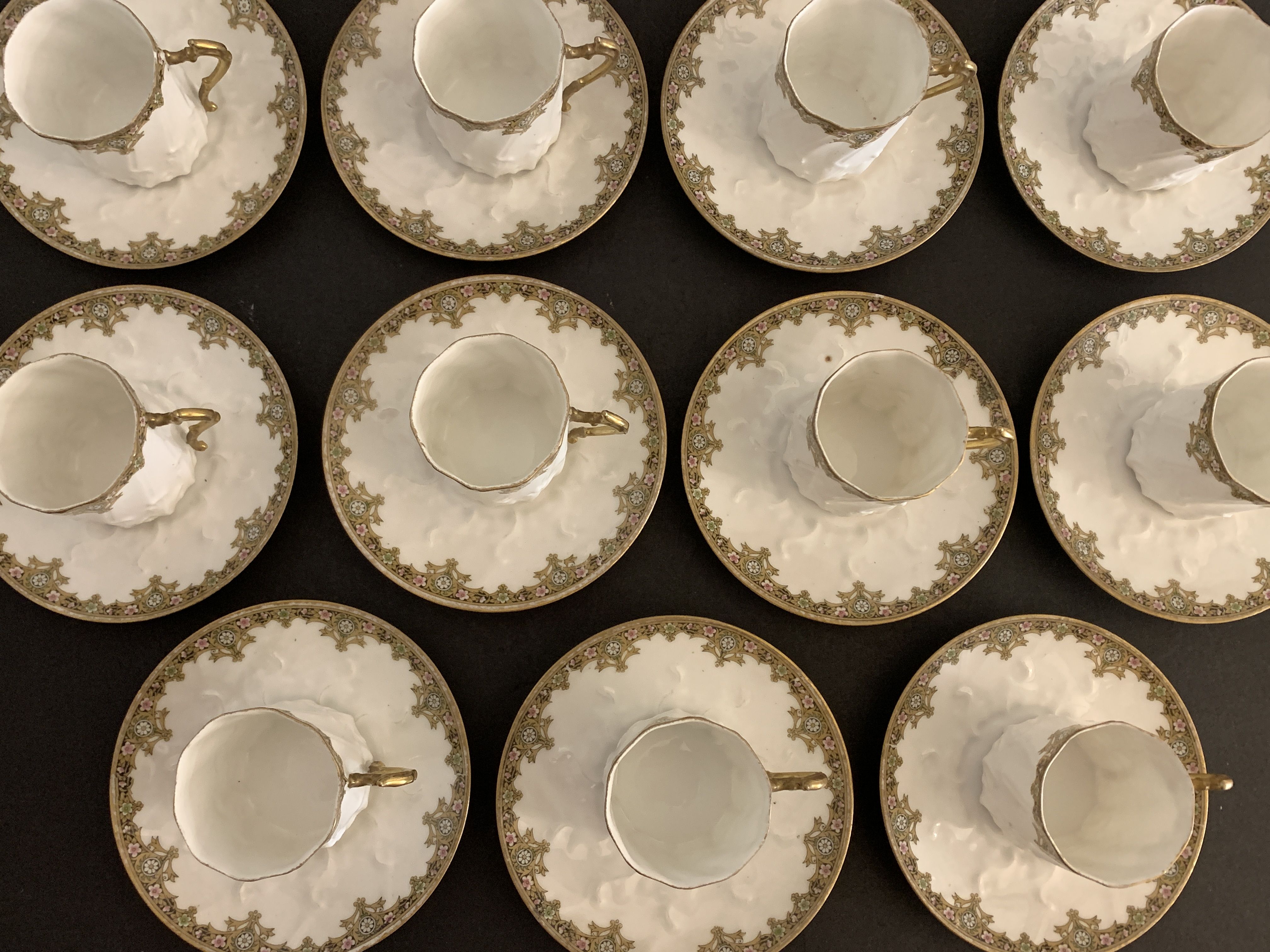 Limoges porcelain coffee service - Chabrol and Poirier - Bac and Périgault - Early twentieth century