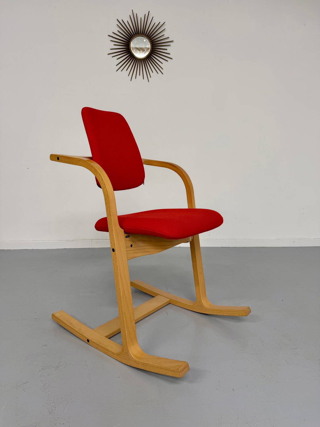 Stokke Varier Actulum red Scandinavian design rocking chair