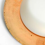 Pair of Mid Century wall or ceiling lamps made of glass with copper-plated