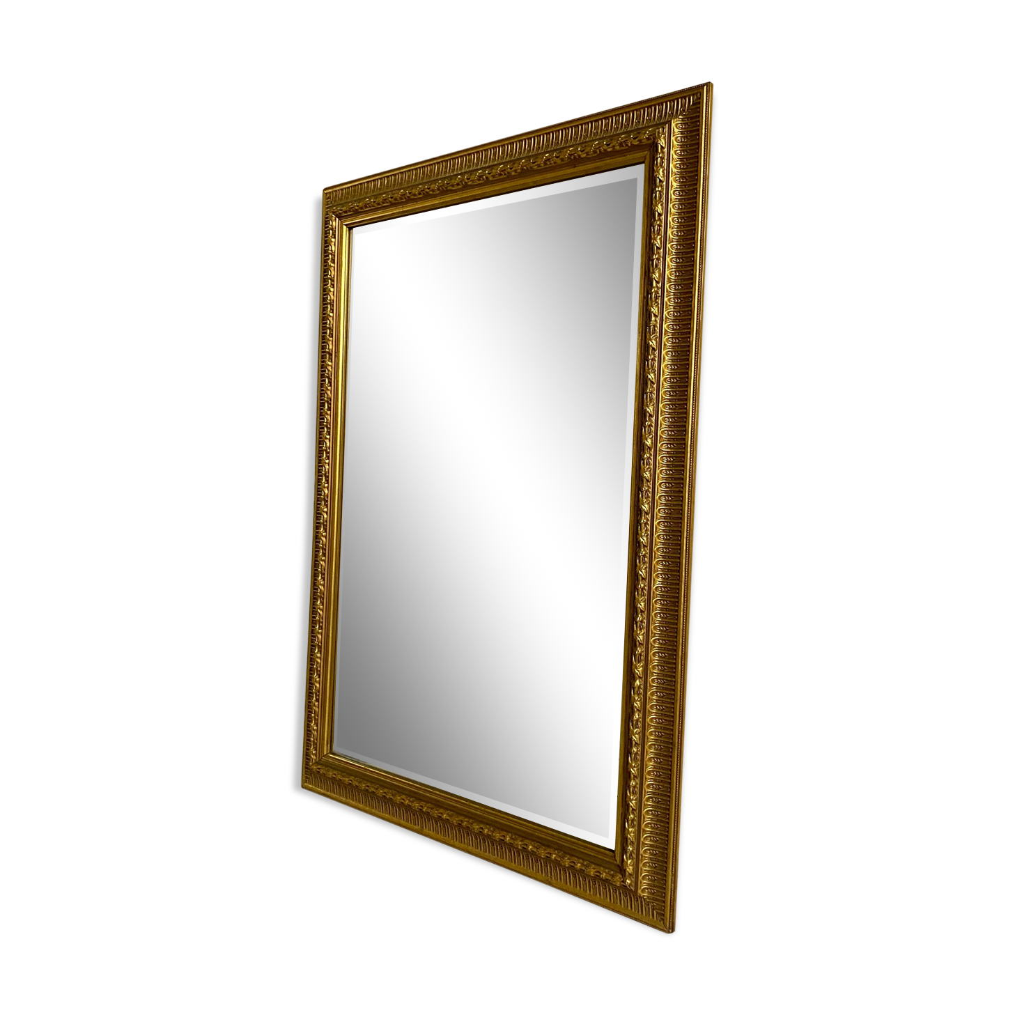 Bevelled mirror with 20th century gold frame - 105x74cm
