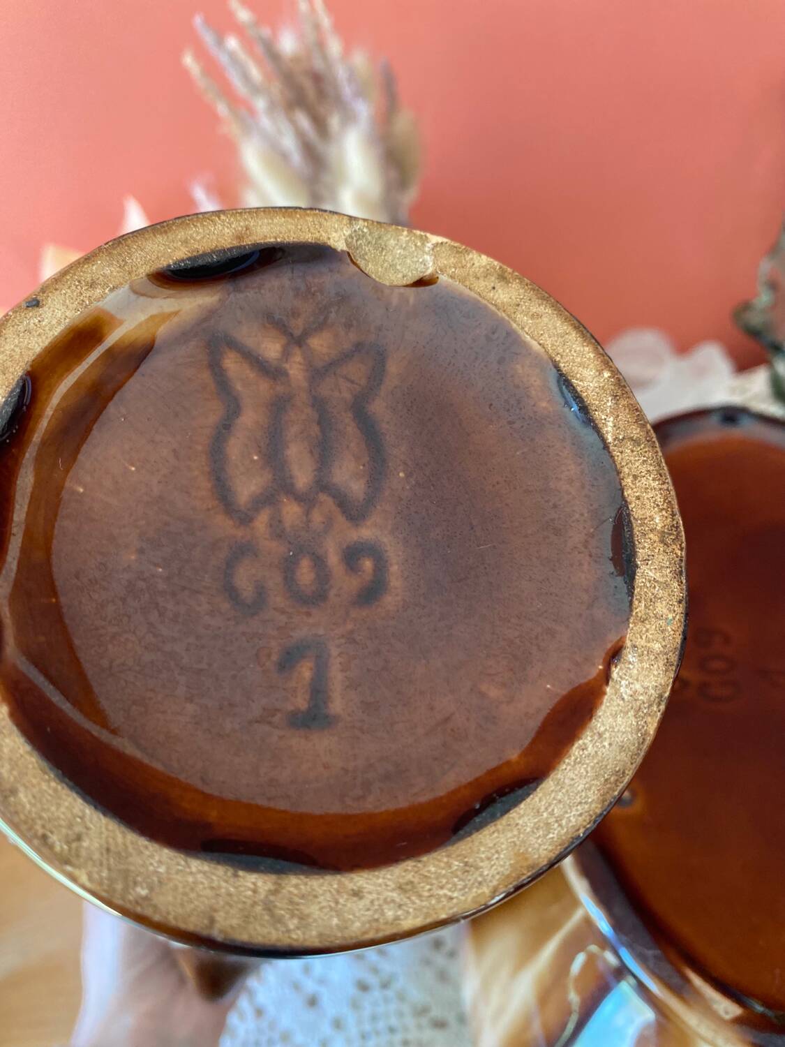 Signed fireplace surround