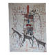 Signed table by Alphonse Sallah, The wolves have entered the city, technique