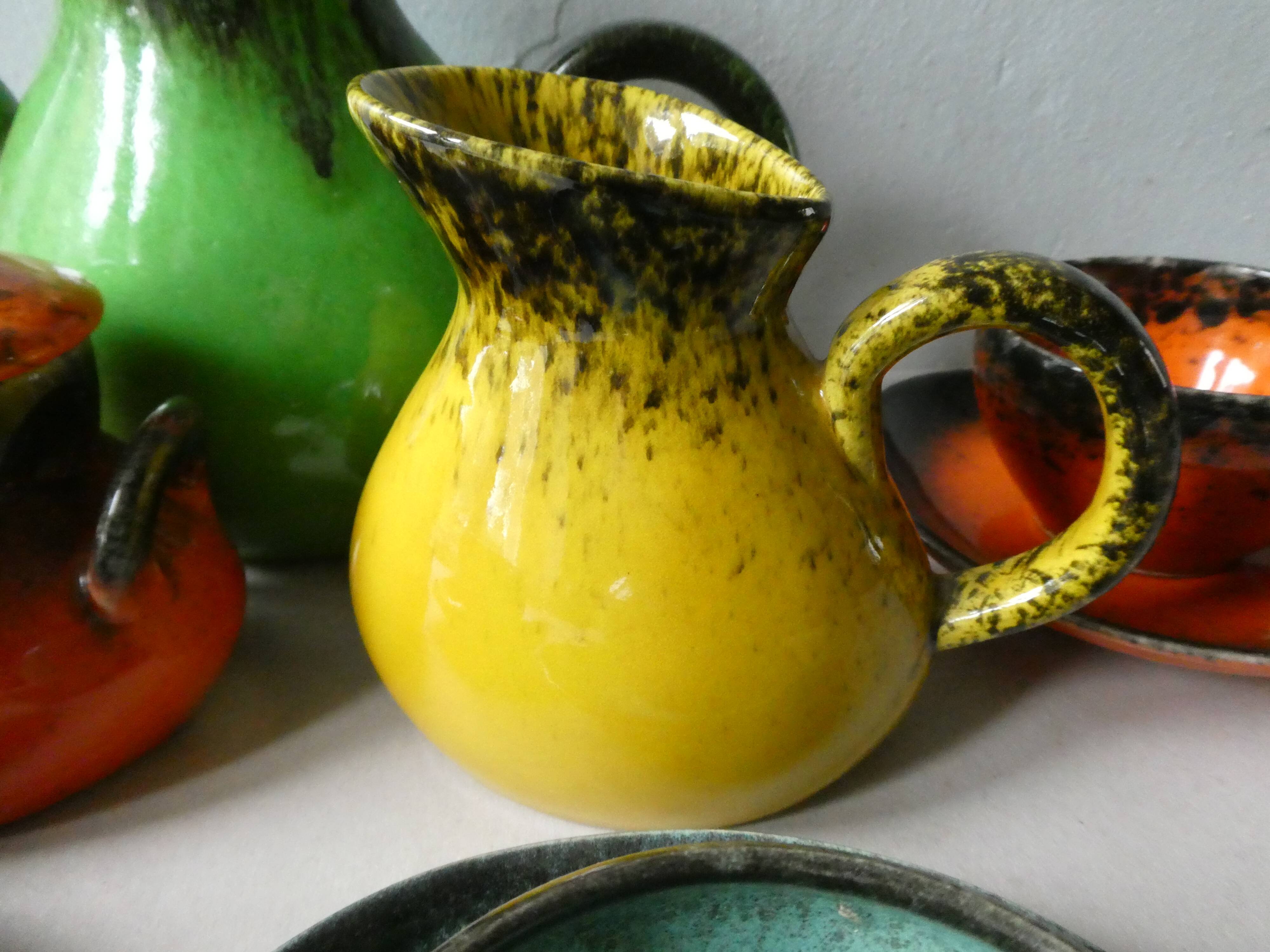 Keraluc Quimper France coffee service, 4 cups