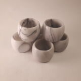 Lot of 6 rounds of grey marble towel