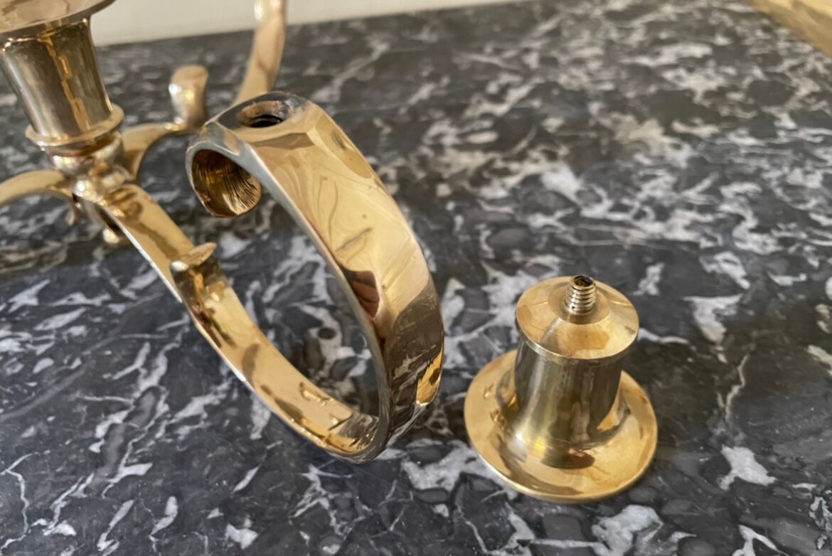Gilded brass chandelier