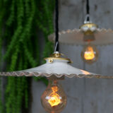 Suspension with lace opaline lampshade