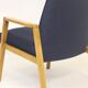 Pair of Scandinavian armchairs 60s restored deep blue gloved fabric.