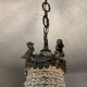 Old hot air balloon chandelier with crystal and bronze tassels