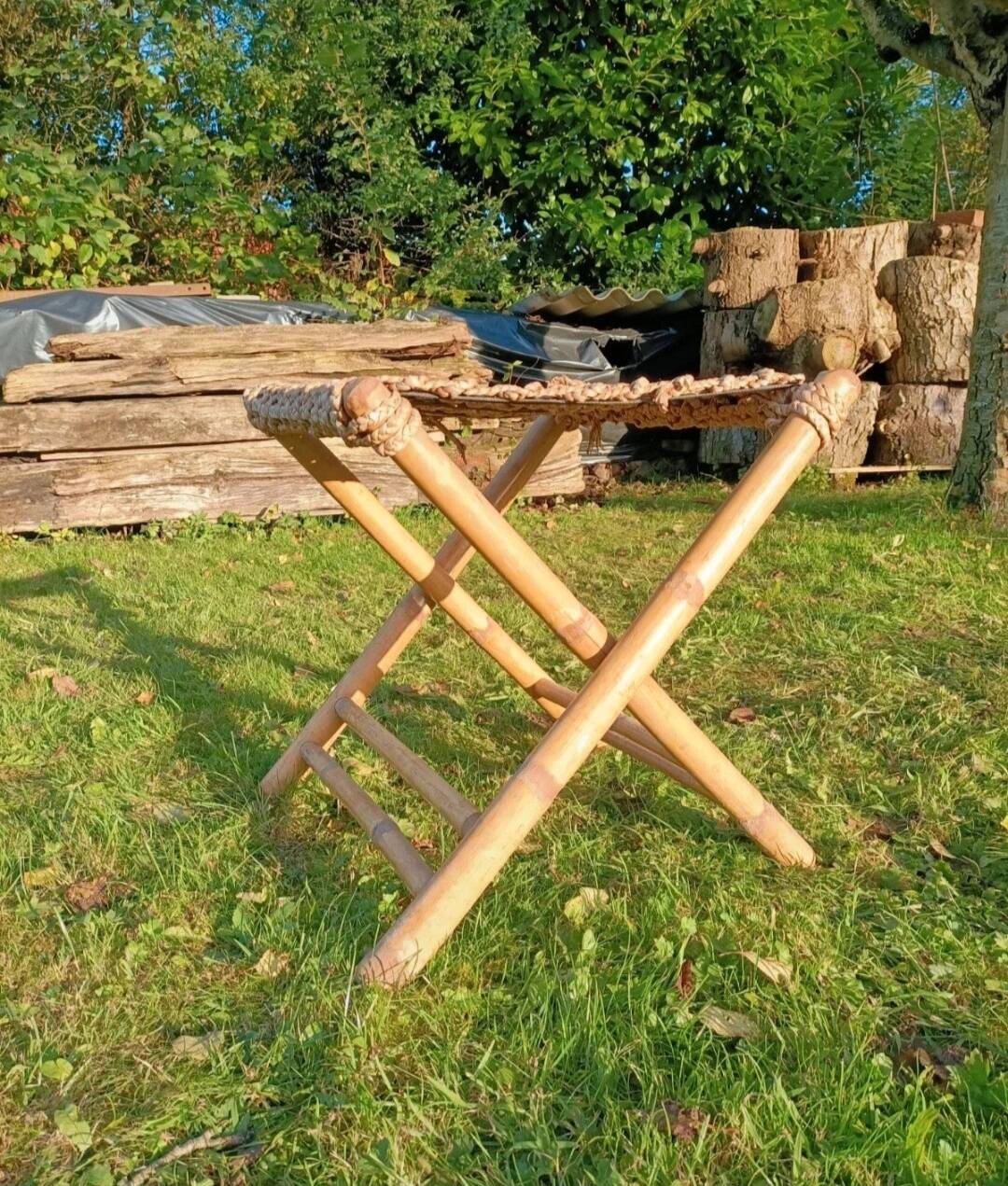 Retro bamboo stool